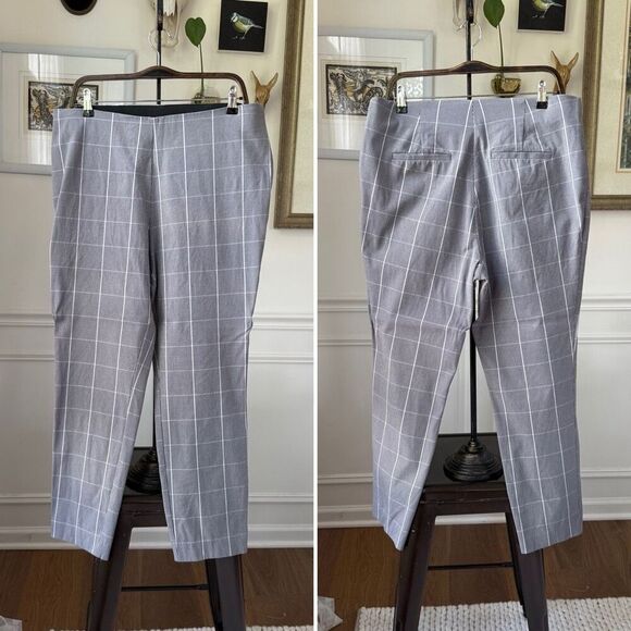 A New Day Glenn Plaid Grey Side Zip Taper Pants 14 - Picture 1 of 7
